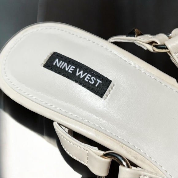 🌻Nine West Metallic Harte 3 Studded Slingback Platform Wedge Sandals Size 11 - Picture 7 of 9